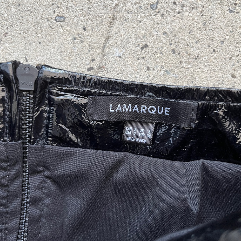 Lamarque Black Patent Leather Mini Skirt - Picture 5 of 7
